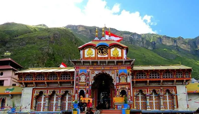 Colourful facade of Badrinath Temple
