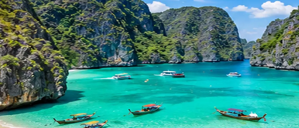 Turquoise water at Maya Bay, Phi Phi